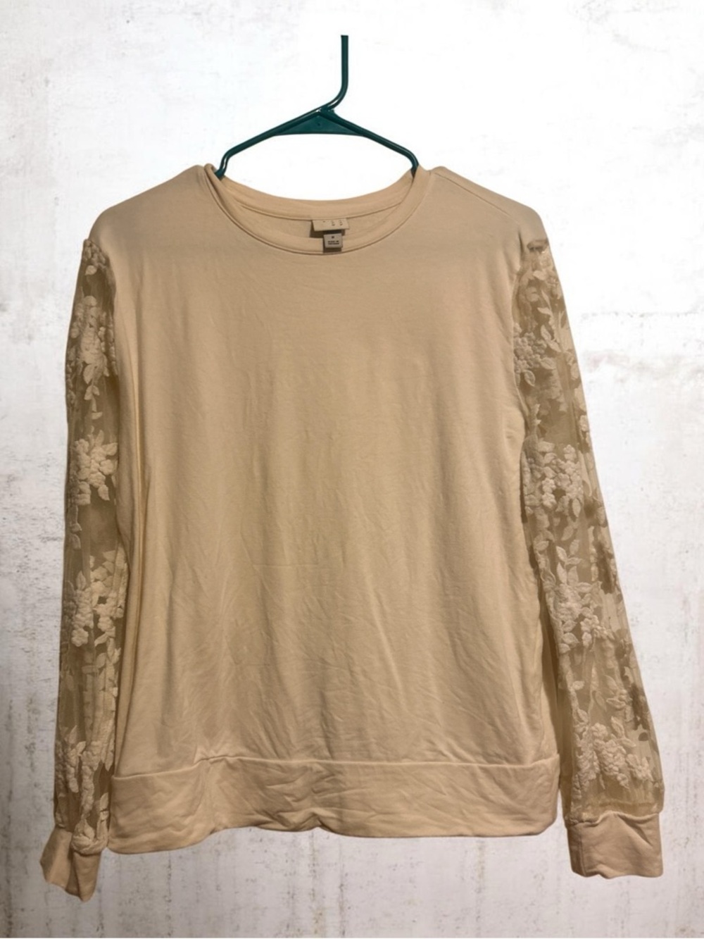 a new day Cream Lace Long Sleeve Top